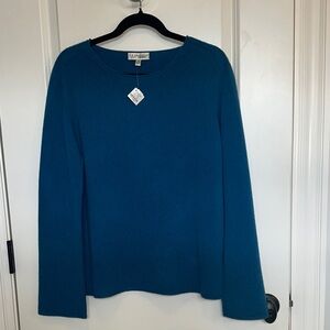 NWT Neiman Marcus Cashmere Sweater Sz 1X / XL Teal Blue